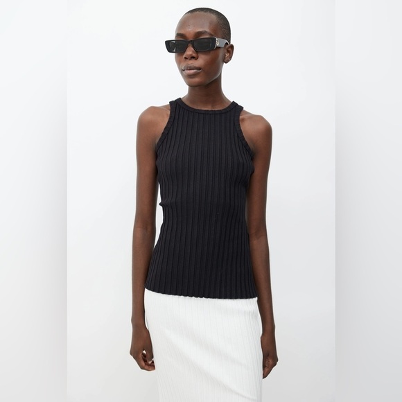 Simon Miller Women’s Ribbed Tank Black Size M Sleeveless Top - Picture 1 of 7